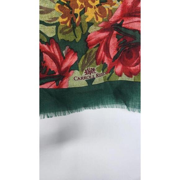 Vintage Carroll Reed Scarf Womens Rose Print Floral Shawl Wrap Retro Accessory - Picture 5 of 5